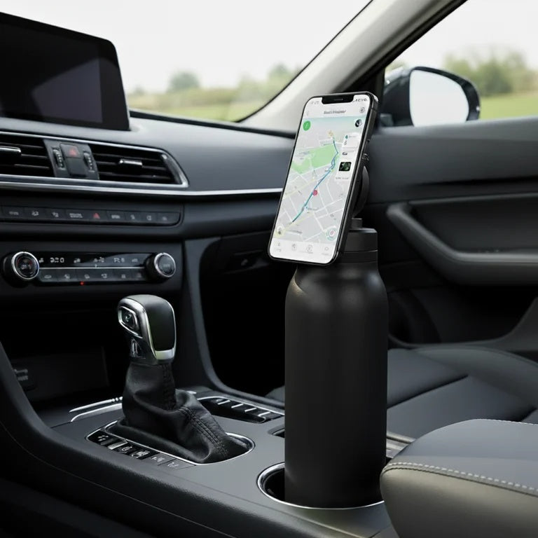 MagSafe Stainless Steel Water Bottle with Phone Holder