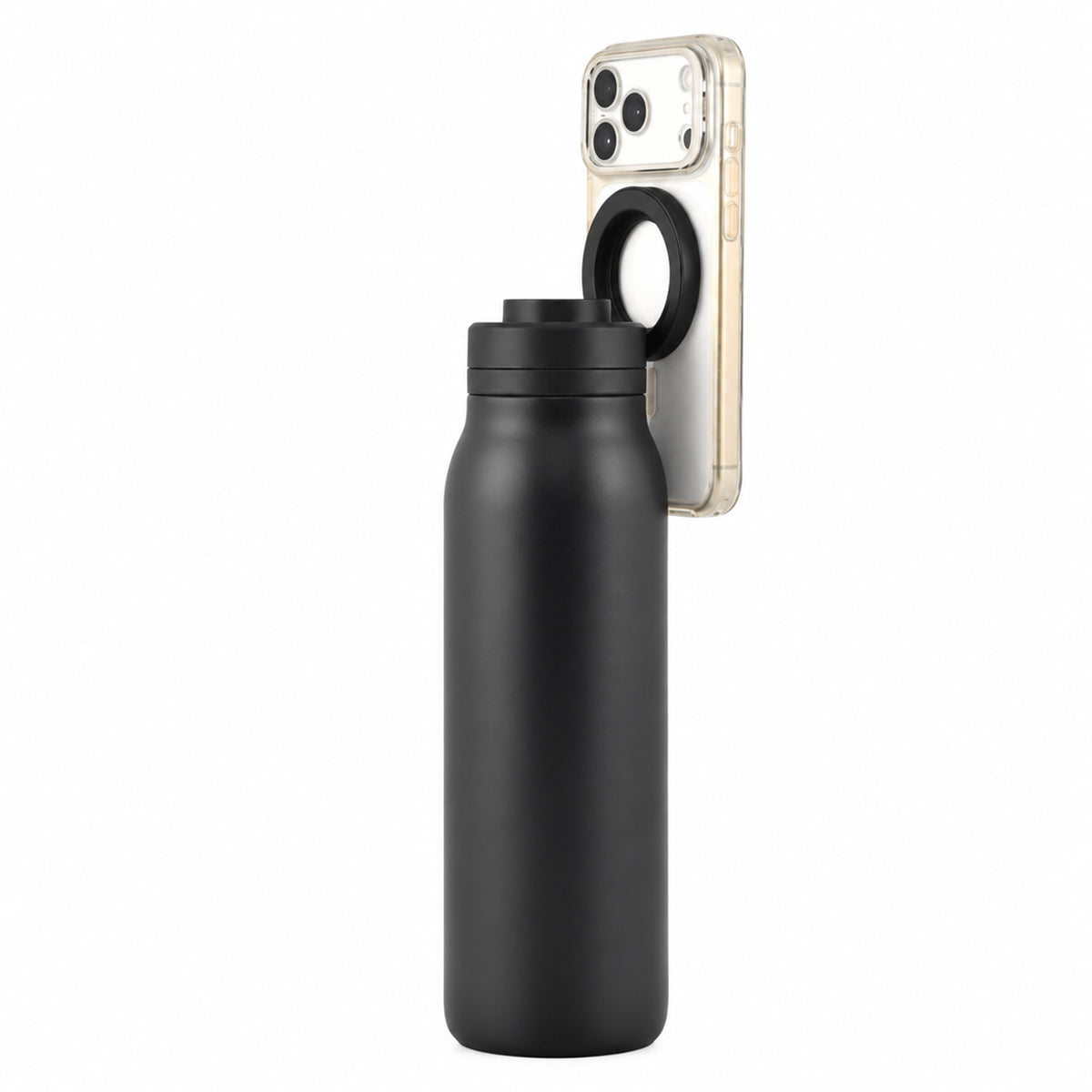 MagSafe Stainless Steel Water Bottle with Phone Holder