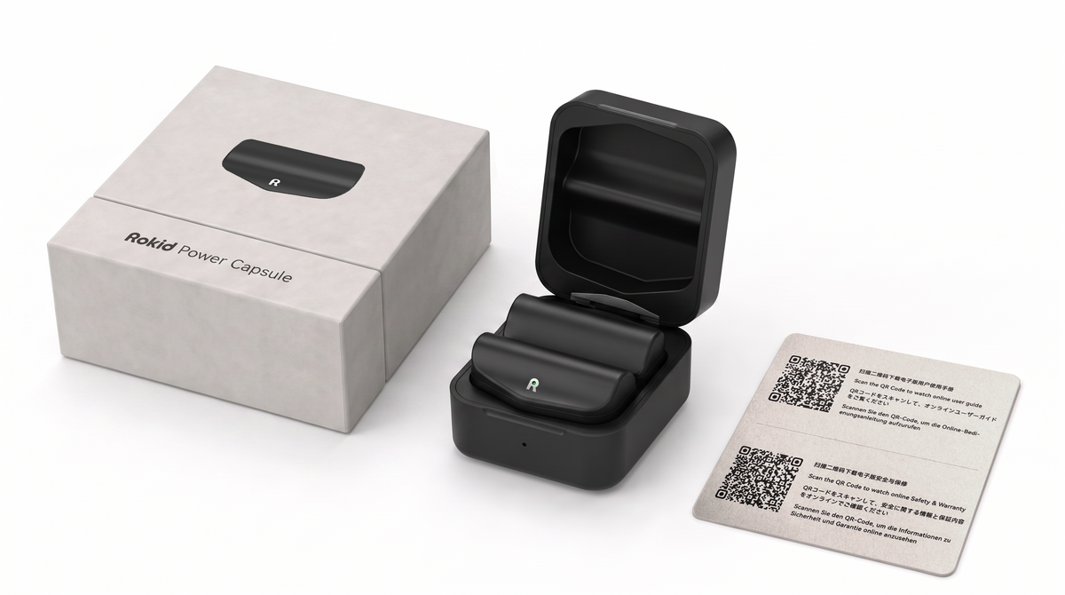 Rokid Glasses Power Capsule with 2 Magnetic Charging Capsules & Case