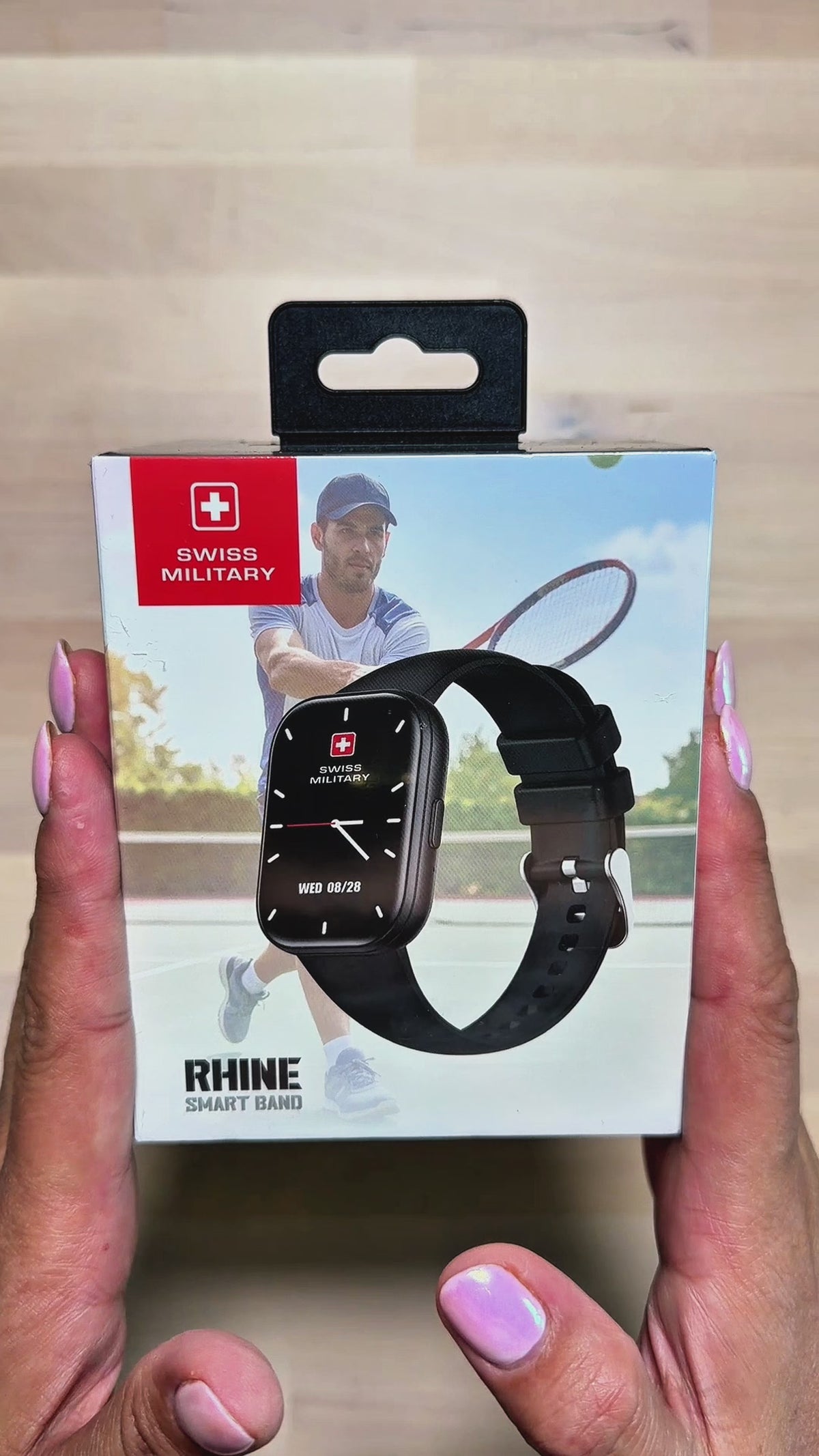 Load video: Swiss Military Rhine 3 Talk Smart Band